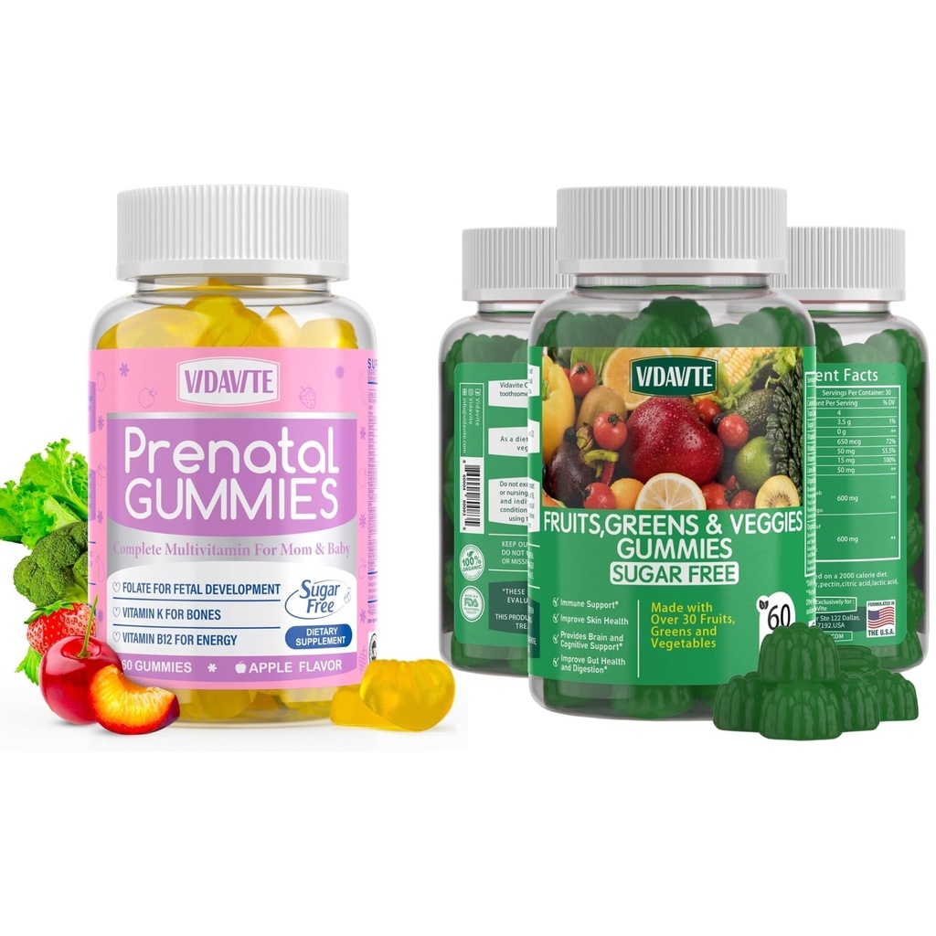 Bundle of Sugar Free Prenatal Gummies + Gaviotas sin azúcar y frutas