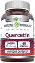 Amazing Formulas Quercetin 500mg Veggie Capsules Suplemento No. TEN Gluten Free TEN apoya la salud general y el bienestar (60 cuenta)