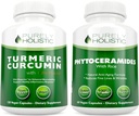 Curcumina Turmérica Orgánica 700mg " Bioperina + Fitoceramides Terapia de la piel - Bundle vegano - 120 + 60 cápsulas - Hecho en EE.UU.