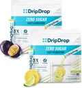 DripDrop Hydration - Electrolyte Powder Packets - Lemon Lime & Pasion Fruit Zero Sugar Bundle - 64 Conde