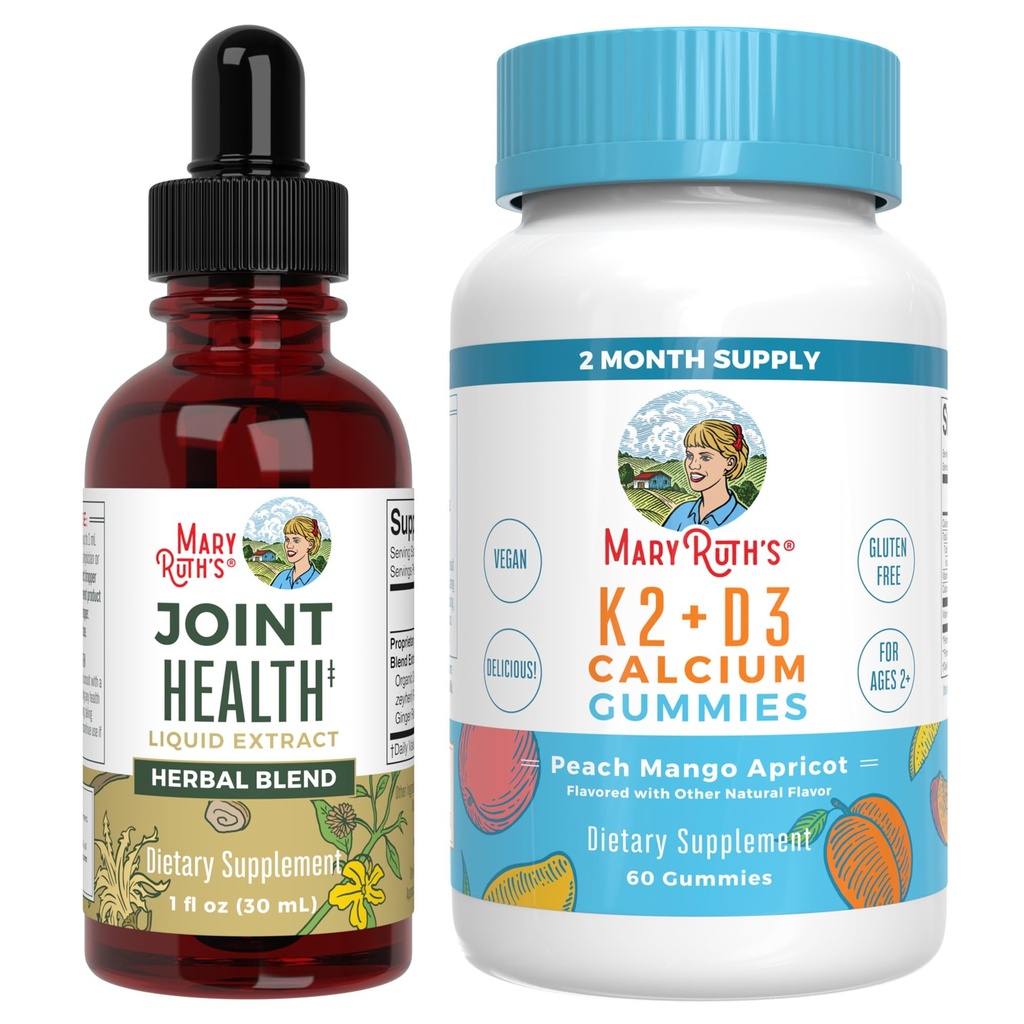 MaryRuth Organics Joint Health Liquid Drops & Vitamin K2+D3 Gummies (Peach Mango y Apricot) Silencio Proyecto Label Verified ← Vitaminas para Calcio, Juntas y Soporte de Huesos Silencio Vegan, No GMO, Gluten Free