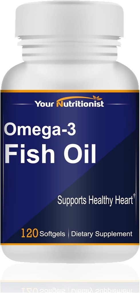 Omega-3 aceite de pescado 1000mg, salud cardíaca, 120 softgels