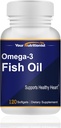 Omega-3 aceite de pescado 1000mg, salud cardíaca, 120 softgels