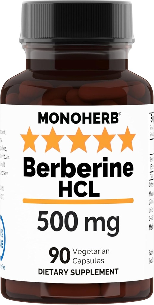Berberina HCL 500 mg - 90 cápsulas de verduras