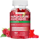 Magnesio Glycinate Gummies 1000mg, alta absorción Sugar suplemento de potasio libre de magnesio para la relajación, el alivio de estrés y el apoyo al sueño para adultos " Niños - 90 gomas de frambuesa