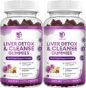 Liver Cleanse Detox " Repair Gummies - Extra Strength 14 in 1 Liver Support Supplement w/Milk Thistle Silymarin,Dandelion, Artichoke Extract " Elderberry - No Sugar, Liver Health Supplement -120 Ct