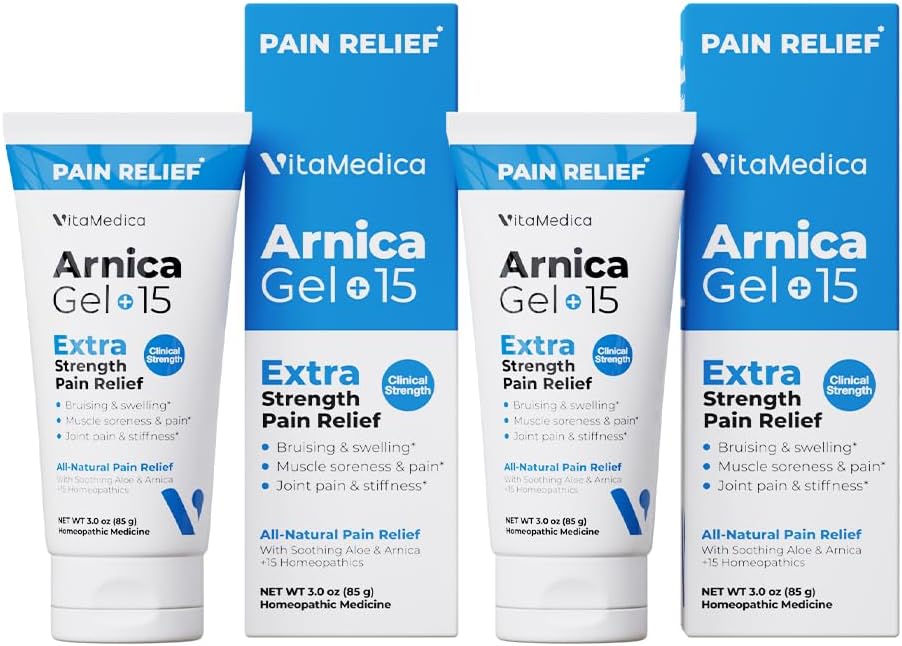 [BRSROAYEDEPAYC3X] VitaMedica Arnica Gel Plus 15 Compuestos de plantas de curación, Fórmula de Alivio de Dolor Extranjero para Bruising, Morado, Dolor Conjunto, Soreness Muscleo & Stiffness, All-Natural, Planta-Basado, 2-Pack