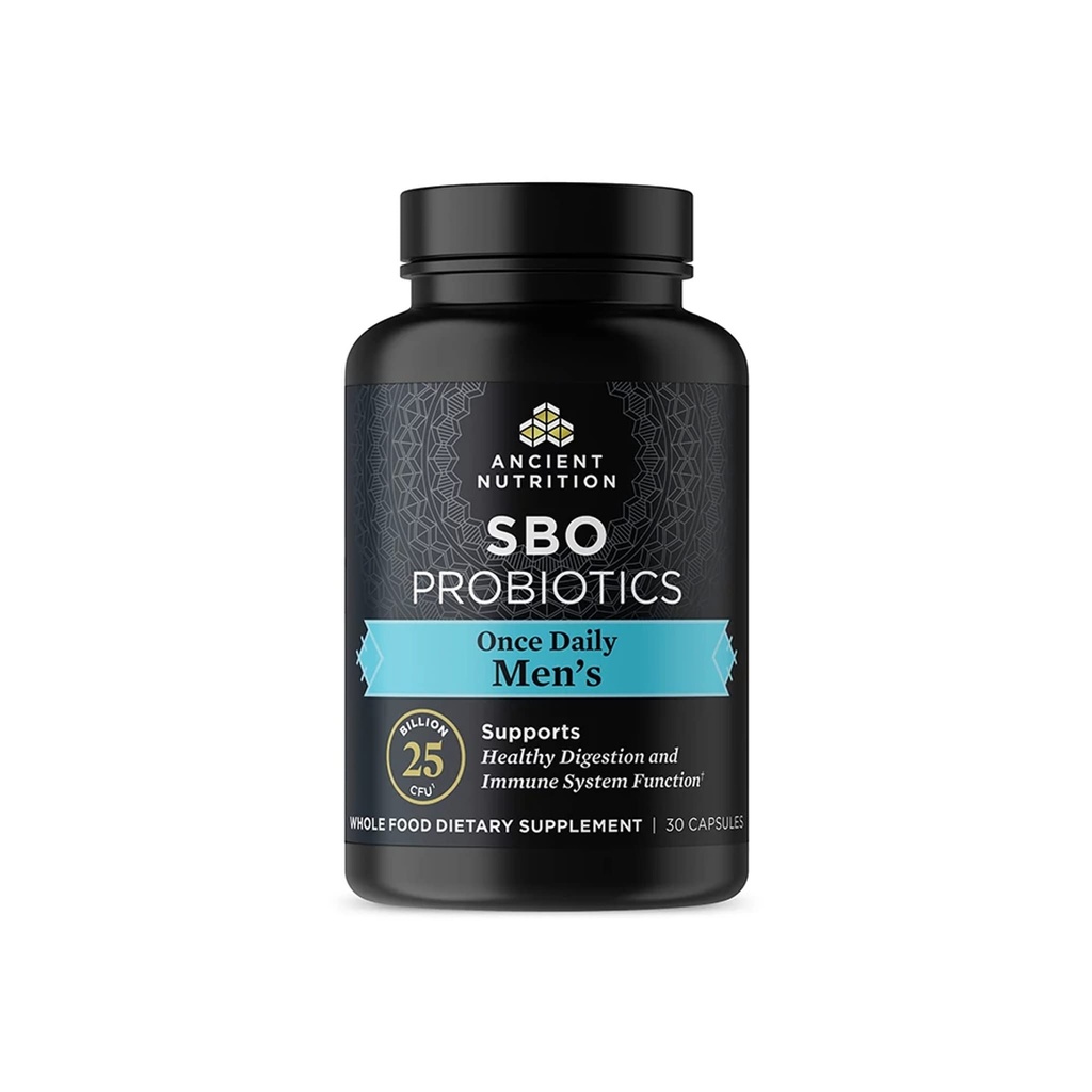 Probióticos de nutrición antiguos para hombres, Probióticos de SBO Una vez al día 30 Ct, para la digestión saludable y el sistema inmunológico Soporte de funciones, 25 millones de CFUs* por servicio