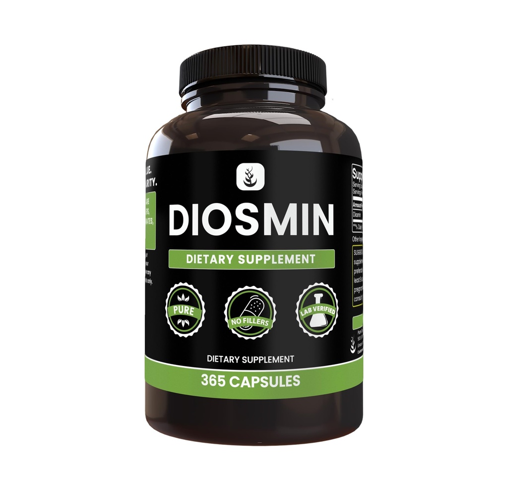 PURE ORIGINAL INGREDIENTES Diosmin (365 capsules) No hay magnesio o rifles de arroz, siempre puro, laboratorio verificado