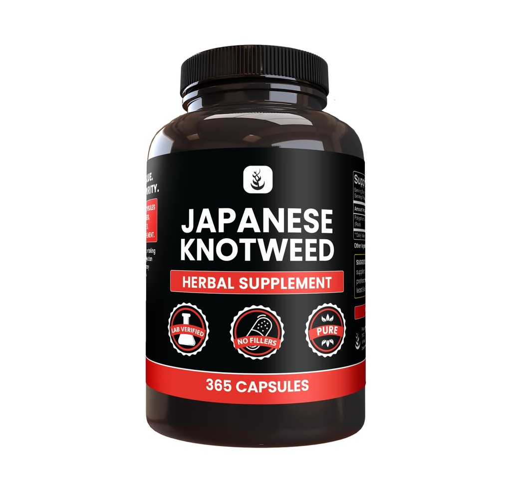 PURE ORIGINAL INGREDIENTES Japonés Knotweed, (365 capsules) No Magnesio Or Rice Fillers, Siempre Puro, Lab Verified