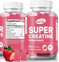 Super Creatine Monohydrate Gummies for men and women, Sugar-Free, 30 Servings, 5g of Creatine Per Serving, Vegan, Gluten-Free, Bodybuilding Recovery Suplemento para aumentar el tamaño del músculo y la fuerza