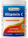 Mejores Naturales 100% Puro Vitamina C Powder 1 lb (454 gramos) Polvo (también llamado ácido ascórbico)