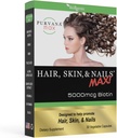 Wellgenix Purvana Max Hair, Skin y Nails Vitamina - Doble Fuerza Biotina 5000 MCG, VIT A & B, Ácido fólico, Extracto de semillas de uva - Suplemento de soporte para el cabello -30 cápsulas (Pack of 1)