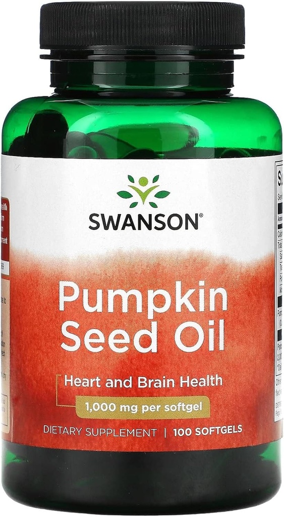 Aceite de semilla de calabaza Swanson - EFAs altamente biodisponibles - (100 cápsulas de Softgel, 1000 mg cada uno)