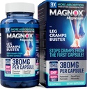 MAGNOX® Leg Cramps Buster  380mg Magnesium for Leg Cramps at Night TEN Magnesium Supplement for Muscle Spasms ANTE 3X Más Absorption  durable Dead Sea Minerals TENIDO Sleep & Muscle ← 60 Caps