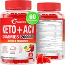 Manzana Vinagre Gummies, GLP-1 Apoyo Keto ACV Gummies Max Strength 2000mg Apple Vinagre de sidra con madre, probióticos & vitamina B12, para la digestión, metabolismo, limpieza & dieta desintoxicación, 60 Con