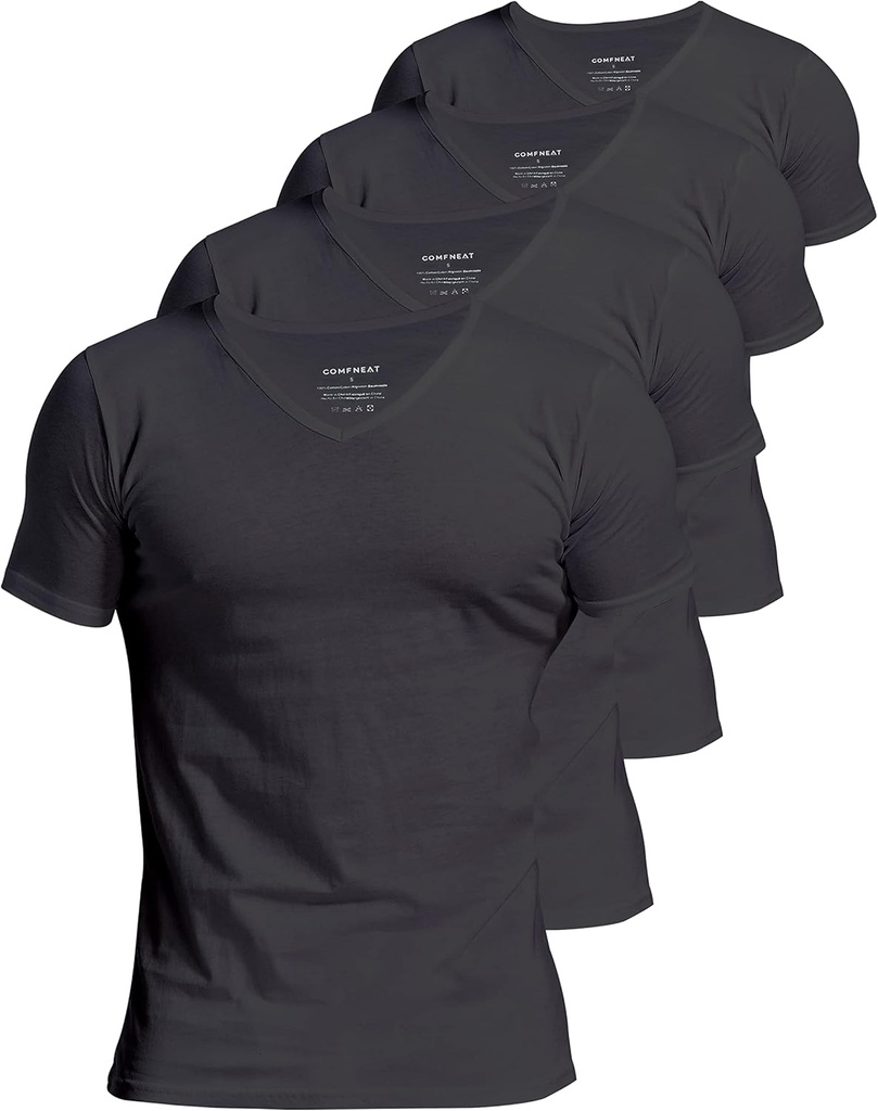 Camisetas para Hombres 100 Por ciento algodón ropa interior Camisetas para V-Neck (4-Pack/6-Pack)
