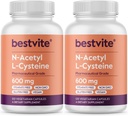 N-Acetyl L-Cysteine 600mg (NAC) (120 capsules vegetarianos) (120 x 2) - No Stearates - Vegan - No Fillers - No Silica - No Gelatin - Gluten Gratis - No GMO