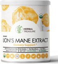 Leones orgánicos Mane, no GMO y leones libres de gluten Mane, Crecimiento Neuronal y Sistema Inmunitario, Polvo de hongos para el soporte de memoria, concentración, claridad, creatividad y servicio Mood-50