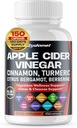 Apple Sider Vinegar Ceylon Cinnamon Turmeric Odorless Garlic Olive Leaf Artichoke Negro Pepper -150 Capsules- Hecho en EE.UU.