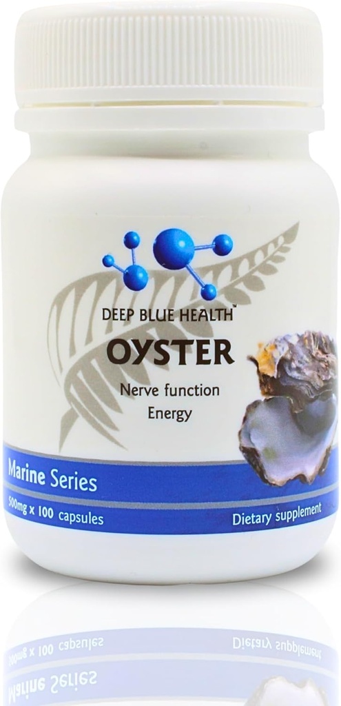 New Zealand Oyster Extract Powder - 500mg x 100 Capsules - Zinc Supplement Pills for Hombre and Women - Supports Immune Health, Energy and Nerve Function w/ Green Lipped Mussel