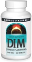 Fuente Naturales DIM, Diindolylmetano 200 mg con BioPerina, Vitamina E & Más - 30 Tabletas