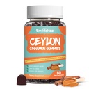 Sugar Free Ceylon Cinnamon Gummies 2000MG, Suplemento de canela con cromo y canela Bark, Vegan, No GMO, Gluten Free, 60 Gummies