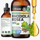 BIO KRAUTER Suplemento de Rhodiola Liquid - Pure Rhodiola Rosea Tintura para el apoyo a la calma - Alcohol & Azúcar Extracto gratis - 4 Fl.Oz.