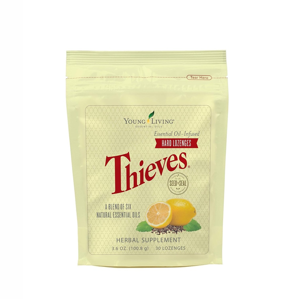 [BRSWIZ3ZOIBAGELM] Young Living Thieves Hard Lozenges, 30 ct peru Sugar-Free Relief for Dry Mouth " Sore Throat ¦ Clove, Lemon, Peppermint Essential Oils