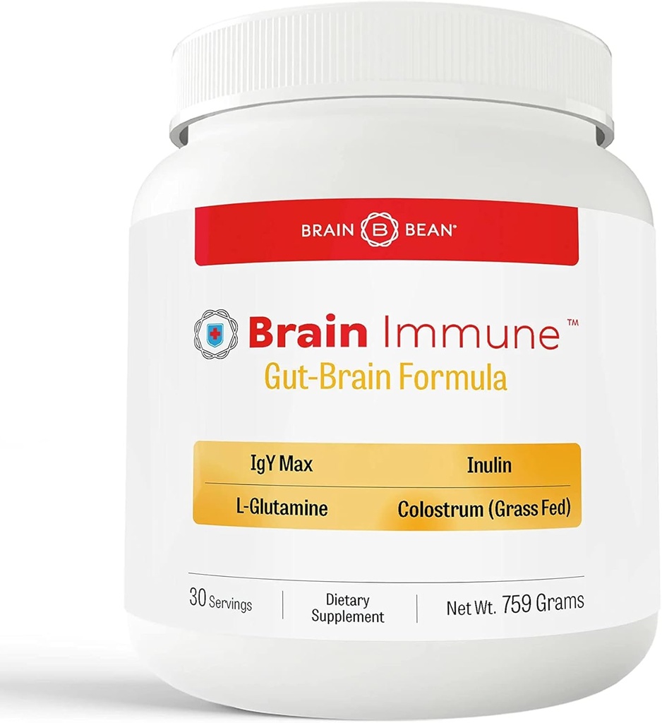 Cerebro-Inmune tóxico Advanced Formula to Support Leaky Gut, Leaky Brain, Immune System  durable with 10g Colostrum with Lactoferrin, 5g L-Glutamine, 4g IgY Max, and 1g Inulin ← 30 Servings