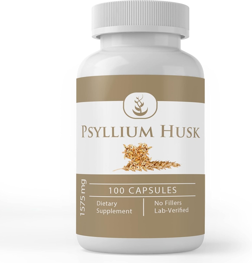 Ingredientes originales puros Psyllium Husk Capsules (100 capsules) Fiber Powder Suplemento, No Aditivos Or Fillers, Lab Verified