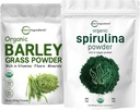Micro Ingredientes Espirulina Orgánica Polvo 1lb & Orgánica Barley Grass Polvo 16oz Embalaje 2 Pack ← Superalimentos crudos ANTE Rich in Vegan Protein, Fibras, Minerales, & Vitaminas