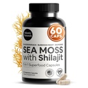 Atlantic Naturals Sea Moss and Shilajit Capsules – 5-in-1 Seamoss Shilajit Combo with Bladderwrack, Burdock Root & Black Pepper – Sea Moss Suplementos para Absorción " Vitality – 2705 mg – 60 Cuenta