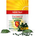 Sunlit Super 50/50 Orgánico Clorella Spirulina Tablets - Super Greens Supplement for Immune Support, Gut Health, Mood & Energy - Rich in Chlorophyll, Amino Acids & Vegan Protein, 1000 Superfood Tabs