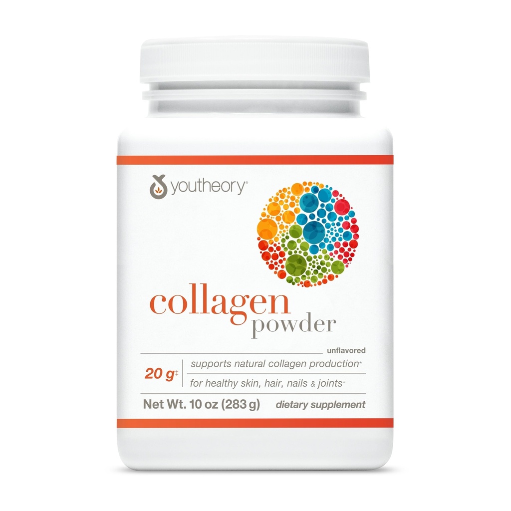 Teoría Colágeno Polvo - con Aminoácidos, Minerales, Vitamina C &amp; B7 (Biotina) - Soportes Huesos saludables, Musculos, Pelo, uñas, piel &amp; articulaciones* - Hidrolyzed - Desflavorado - 10 oz (10 Servimientos)