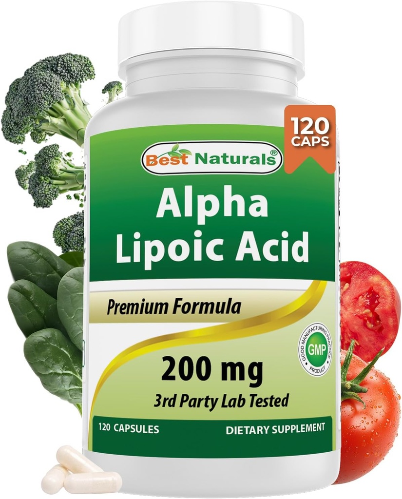 Mejores Naturales Ácido Lipoico Alfa 200 Mg 120 Capsules