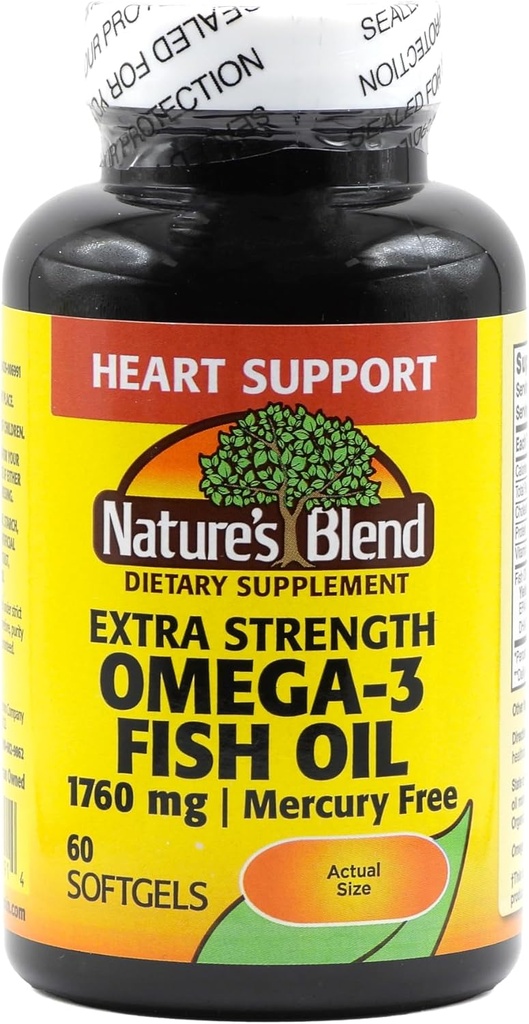 Aceite de pescado azul de la naturaleza 1760 mg Omega 3 fuerza extra - 60 softgels