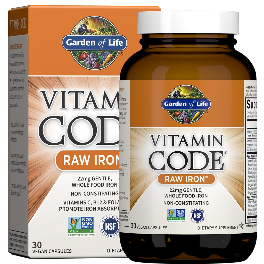 Garden of Life Women's Multi 120 Capsules + Vitamin Code Raw Iron 30ct Capsules