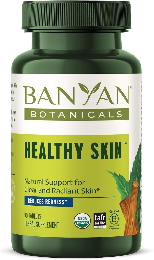 Botánicos de Banyan Esquía saludable – Suplemento de piel orgánica – para la piel radiante y saludable – 90 Tablas – No GMO Fuente sostenible Vegan