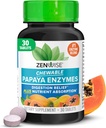 Zenwise Health Chewable Papaya Enzymes for Digestion & Gut Support - Chewable Digestive Enzyme Blend with Papain and Bromelain for Digestive Health & Bloating Relief - Hombres - 30 Tablets