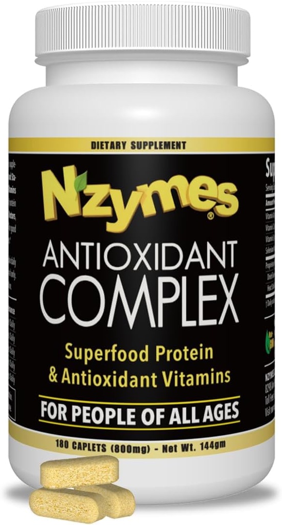 [BRSWYAQKAANRGEQY] Complejo Antioxidante Nzymes® para personas. Suplemento potente de antioxidantes, vitamina C, vitamina E, vitamina A, selenio, enzimas en vivo. 180 Cuenta - Made in The USA