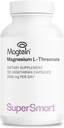 Supersmart - Magnesium L-Threonate 2000mg per Day (Magtein) - Patented & Highly Bioavailable Magnesium Threonate - Memory, Brain Health & Atención ← No Gluten Free - 120 Vegetarian Capsules