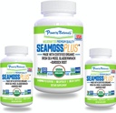 USDA Organic Sea Moss Capsules - Irish Sea Moss , Bladderwrack Más Burdock Root Suplemento, 1400 MG, 180 Capsules ← Mejorar Gut Health, Immune Support, 3 Bottles TEN Gluten-Free TEN Non-GMO