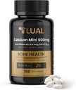 LUAL Calcio Minis 600 mg con vitamina D3 - Bono & Muscle Support - 150 Mini Softgels - Fácil de Tragar - Calcio & D3 para Huesos Fuertes & Movilidad