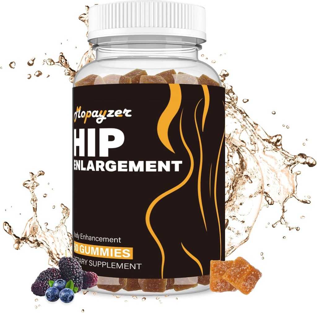 Booty Gummies for Big Butt and HIPS, Bigger Butt Gummies for Natural Curves, 1 PCS Bum Support Gummies, Berry Flavored Women Support Suplemento, Boost Glute Growth, Fenugreek, 60 Conde.