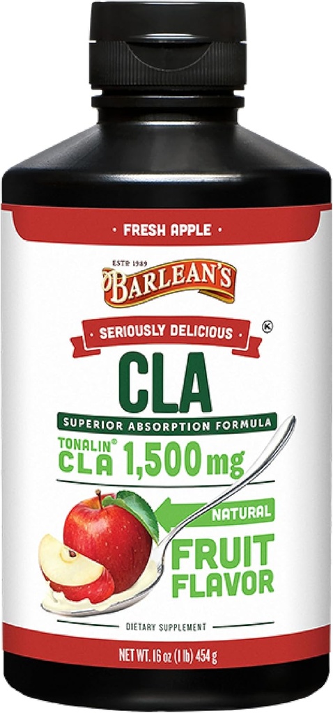 Manzana fresca de Barlean con 1.500 mg de Tonalin CLA - Sin gluten, Vegan, Kosher - 16 onzas
