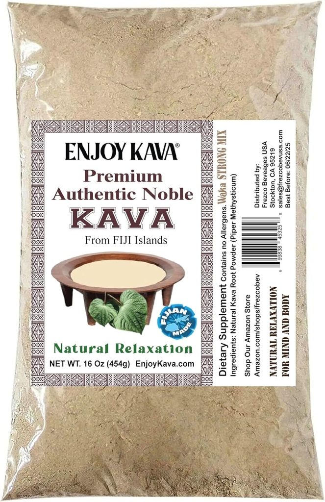 Premium Noble Kava Powder (1 LB Bag) Bebida Powder buena para relajarse de Fiji EnjoyKava.com