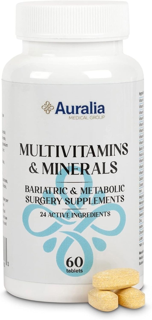 Multivitaminas bariatrices con vitaminas de hierro y calcio 1 al día de la cirugía de depilación gástrica Suplementos 60 Tabletas (2-Mes de suministro)