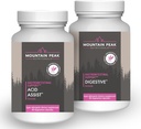 Nutrición de picos de montaña Acid Assist " Digestive Soporte Combo Pack - Gastrointestinal " Salud Digestiva - Enzimas, Probióticos, " Nutrient Support - 90 cápsulas vegetarianas