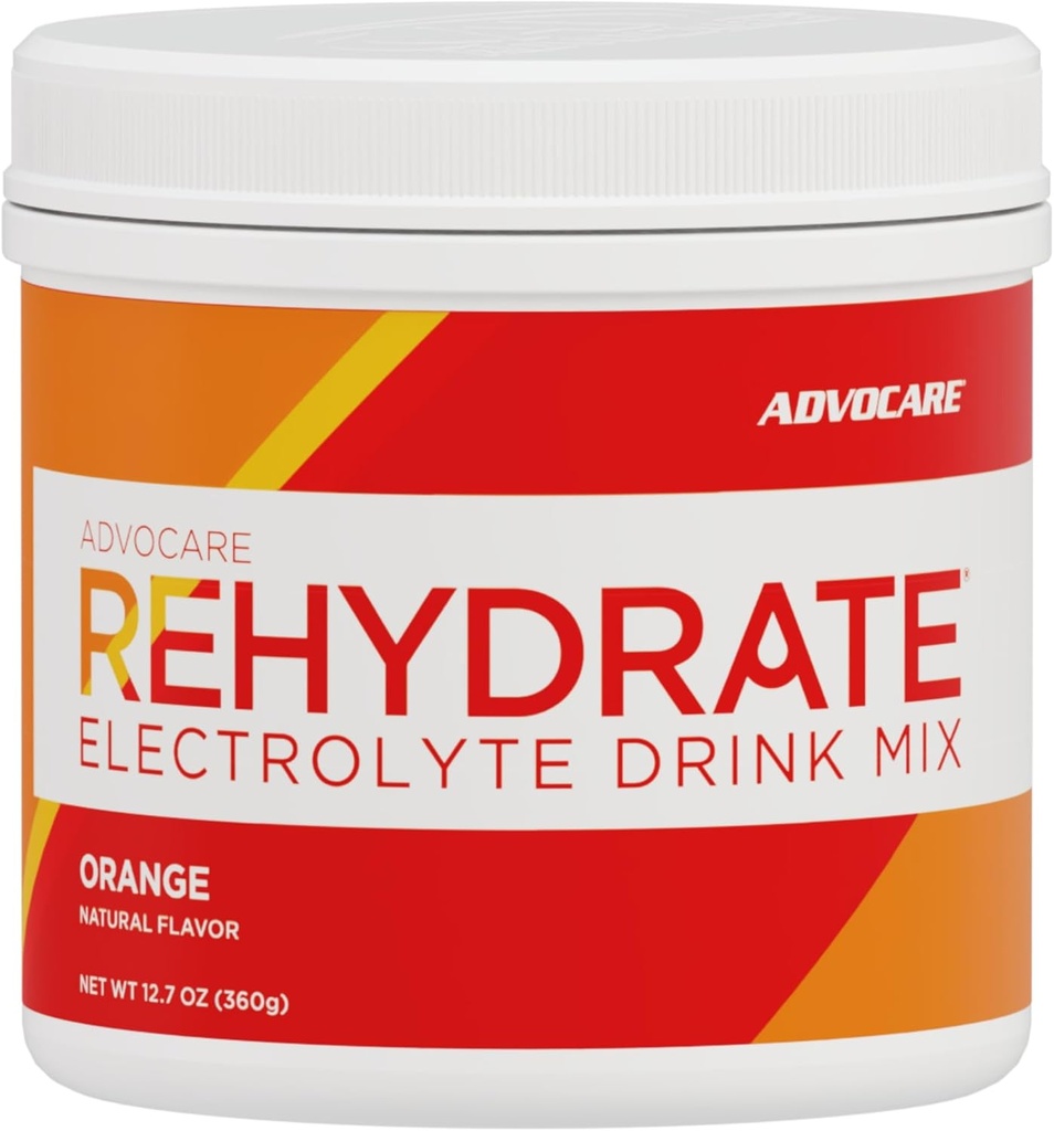 AdvoCare Rehydrate Electrolyte Drink Mix - Hydration " Recovery Drink with Sodium, Potassium " More - Orange, 12.7 oz